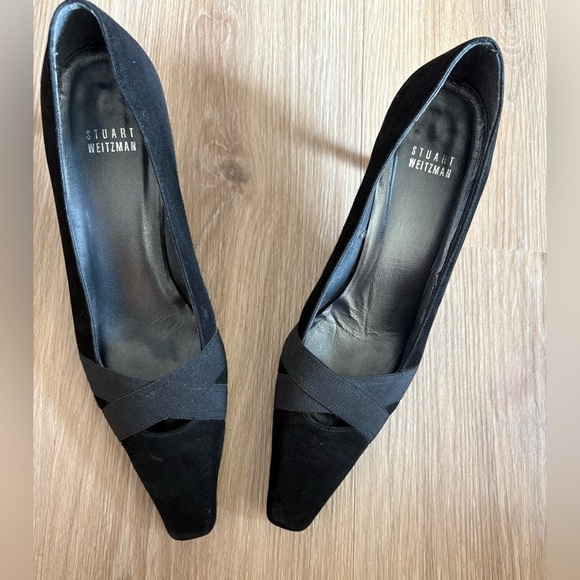 Stuart Weitzman Black Suede Kitten Heels – Size 7M - Picture 1 of 5